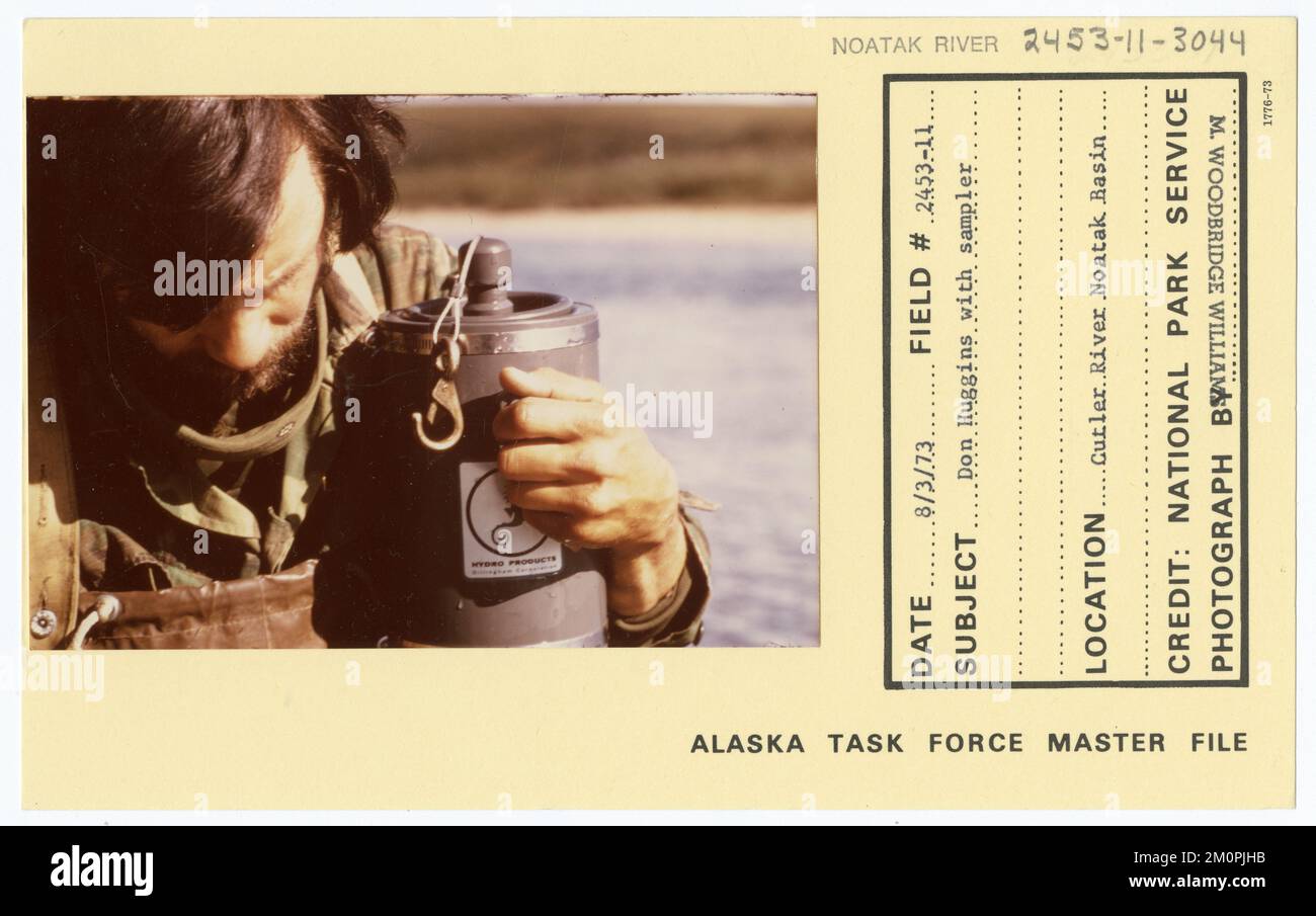 Don Huggins con campionatore. Alaska Task Force fotografie Foto Stock