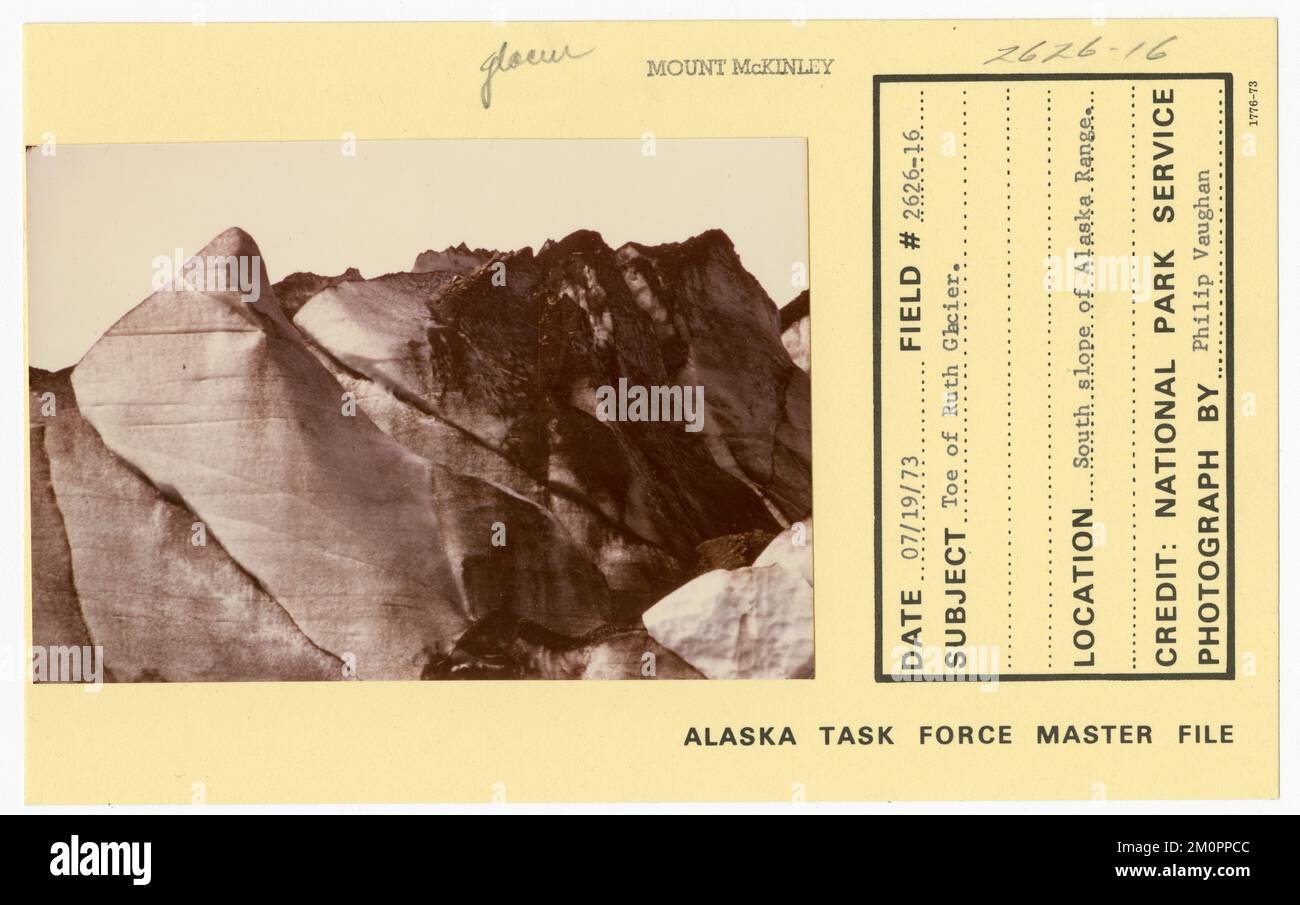 Ghiacciaio Tep of Ruth. Alaska Task Force fotografie Foto Stock