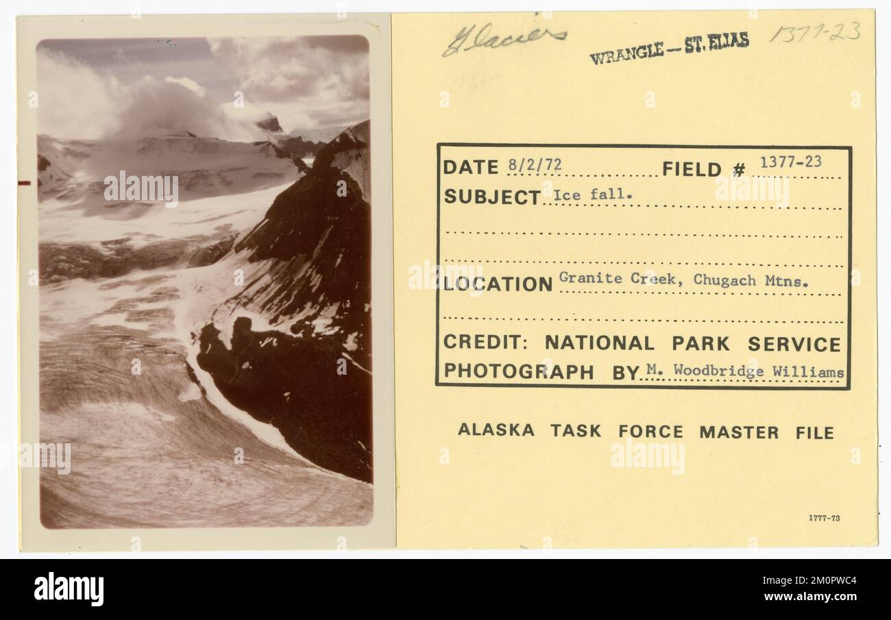 Caduta di ghiaccio. Alaska Task Force fotografie Foto Stock