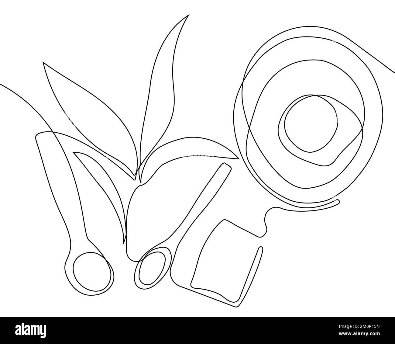 Disegno continuo di una linea di bottiglie con olio o miele o succo di limone o lime per lo scrubbing e la cura della pelle del corpo con prodotti naturali per la cura della pelle alle erbe, vista dall'alto degli ingredienti. Illustrazione vettoriale Illustrazione Vettoriale