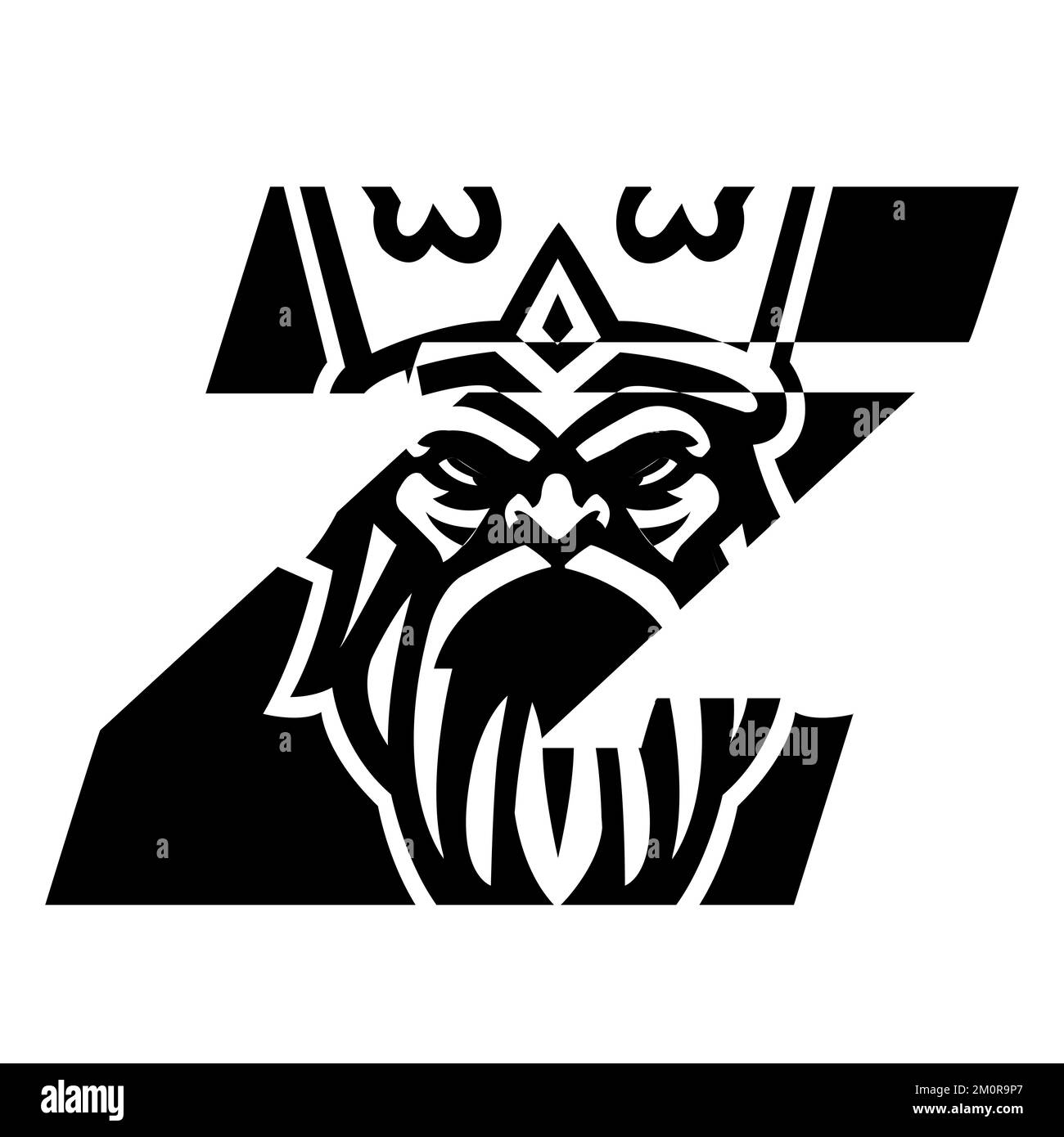 Zeus god Lightning mascotte gioco logo design vettoriale template.EPS 10 Illustrazione Vettoriale