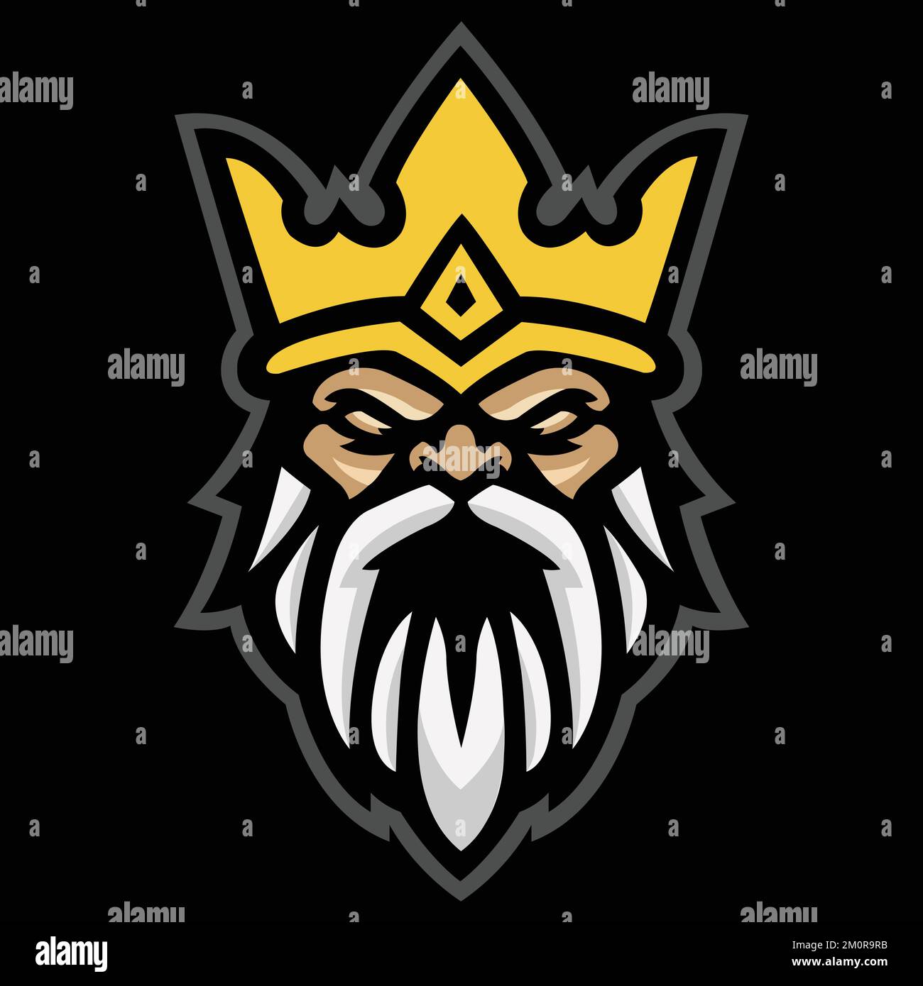 Zeus god Lightning mascotte gioco logo design vettoriale template.EPS 10 Illustrazione Vettoriale