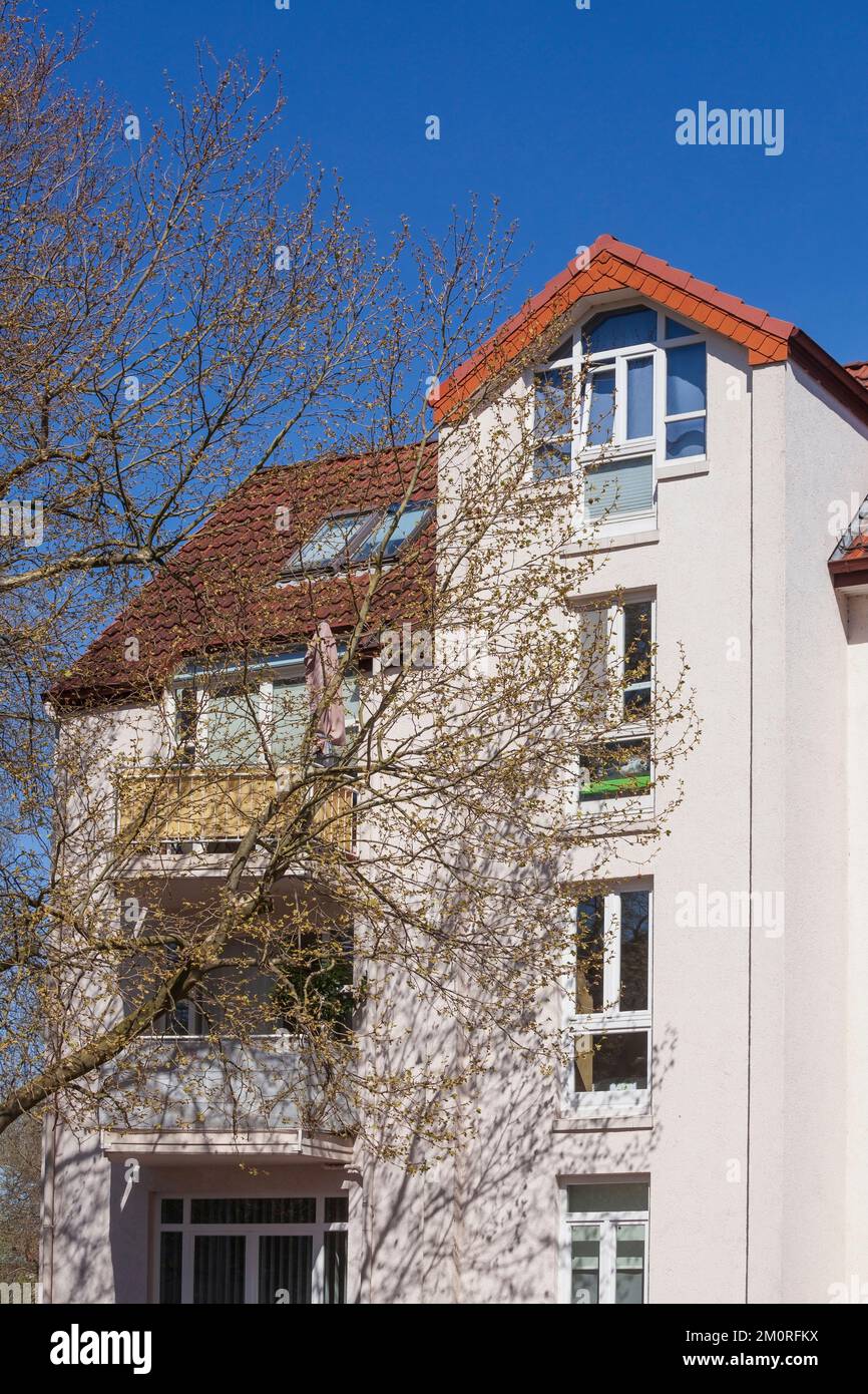 Modernes weisses Wohngebäude , Brema, Deutschland Foto Stock