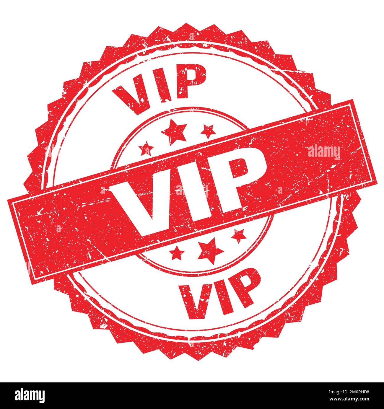 Testo VIP scritto sul cartello rosso con timbro rotondo Foto Stock