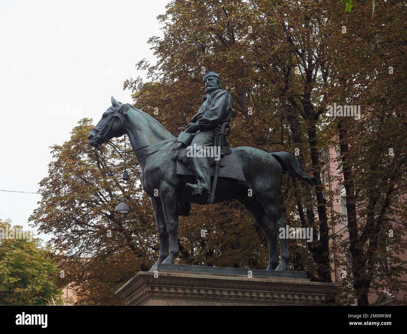 Giuseppe Garibaldi statua equestre dello scultore Arnaldo Zocchi circa 1900 a Bologna Foto Stock