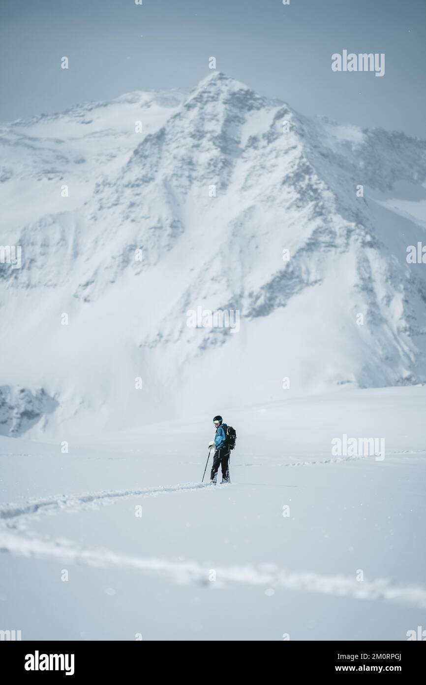 Scialpinismo nelle Alpi austriache, Salisburgo, Austria Foto Stock