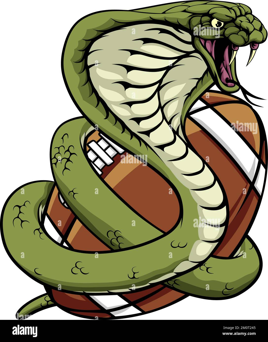 Mascotte animale della squadra di calcio americana Cobra Snake Illustrazione Vettoriale