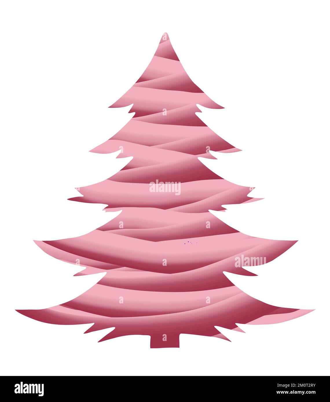Illustrazione colorata dell'albero di Natale, elemento grafico festivo della cartolina. Foto Stock