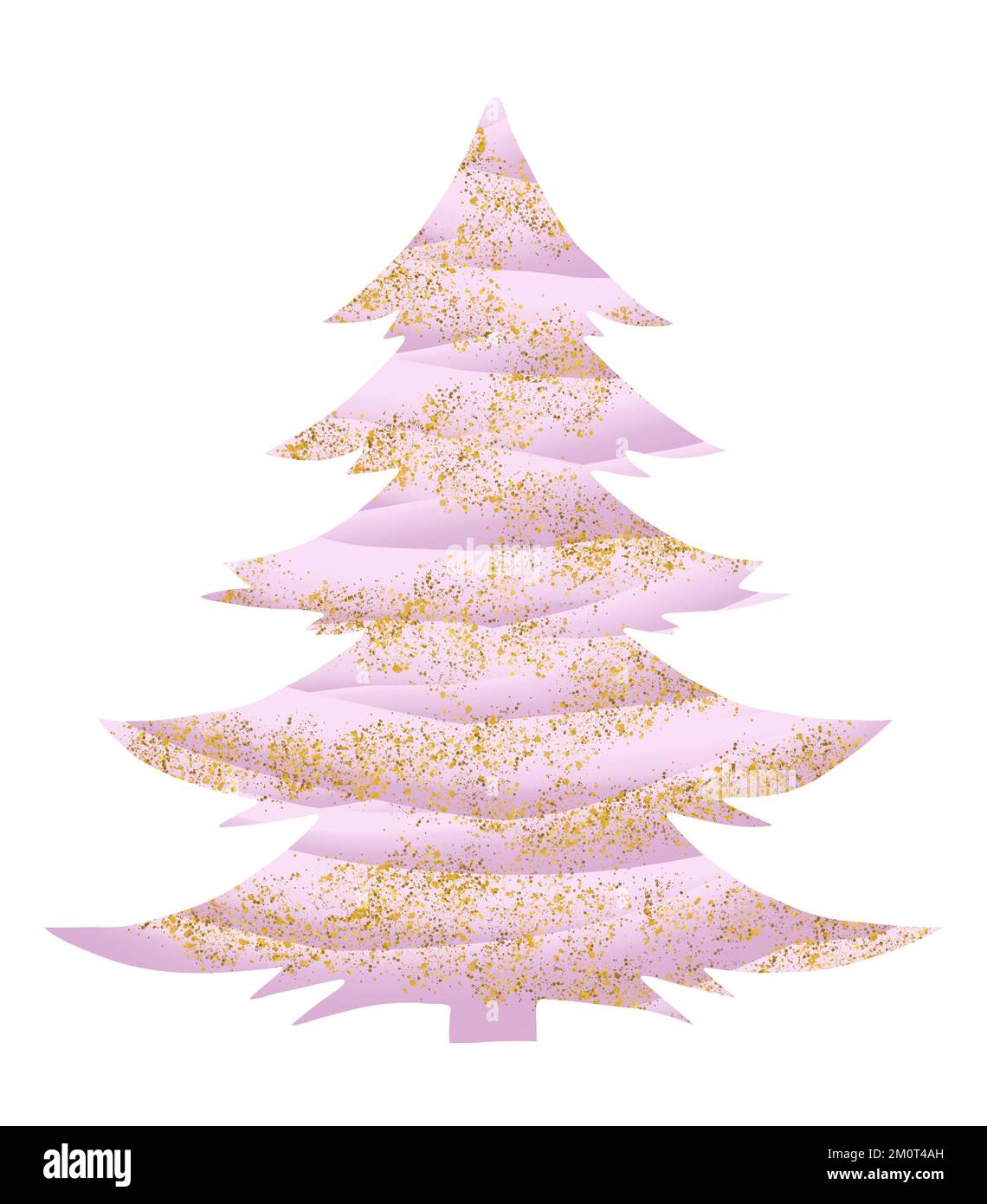 Illustrazione colorata dell'albero di Natale, elemento grafico festivo della cartolina. Foto Stock