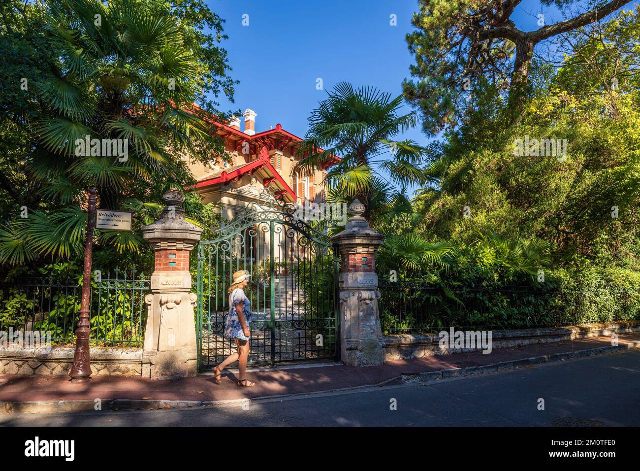 Francia, Gironde, Arcachon, Alexandre Dumas villa con la cosiddetta architettura pittoresca nel quartiere Ville d'Hiver Foto Stock