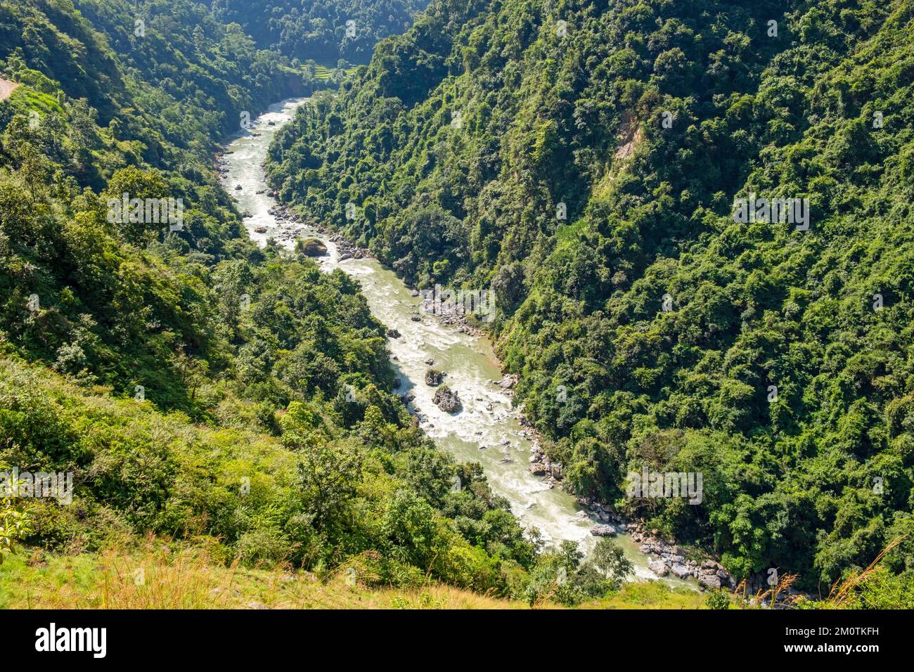 Nepal, zona Lumbini, Darlamdanda, il fiume Gandaki Foto Stock