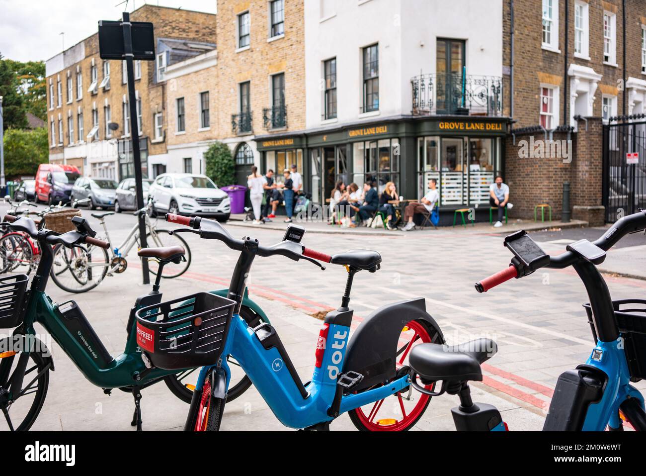 Noleggio di bici ecologiche nel sud di Londra, Inghilterra, Regno Unito Foto Stock