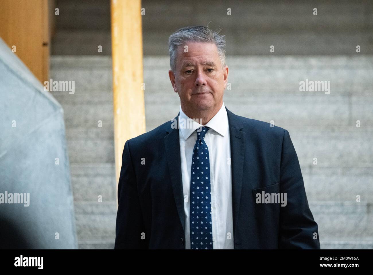 Edimburgo, Scozia, Regno Unito. 8th Dec, 2022. NELLA FOTO: Keith Brown MSP, Segretario del Gabinetto scozzese per la Giustizia e i Veterani, visto durante un'intervista nella Garden lobby del Parlamento scozzese, Holyrood. Credit: Colin D Fisher Credit: Colin Fisher/Alamy Live News Foto Stock