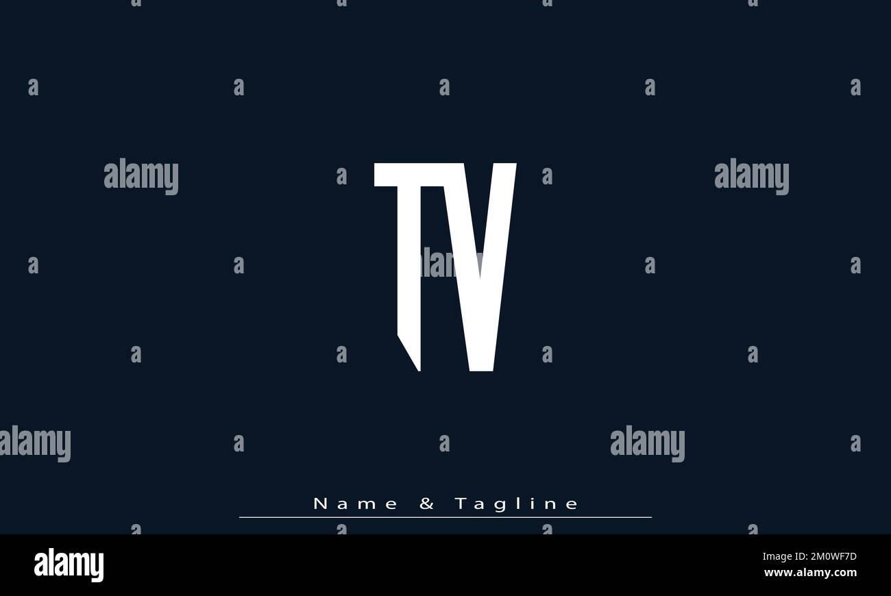 Lettere alfabetiche iniziali logo monogramma TV , VT Illustrazione Vettoriale