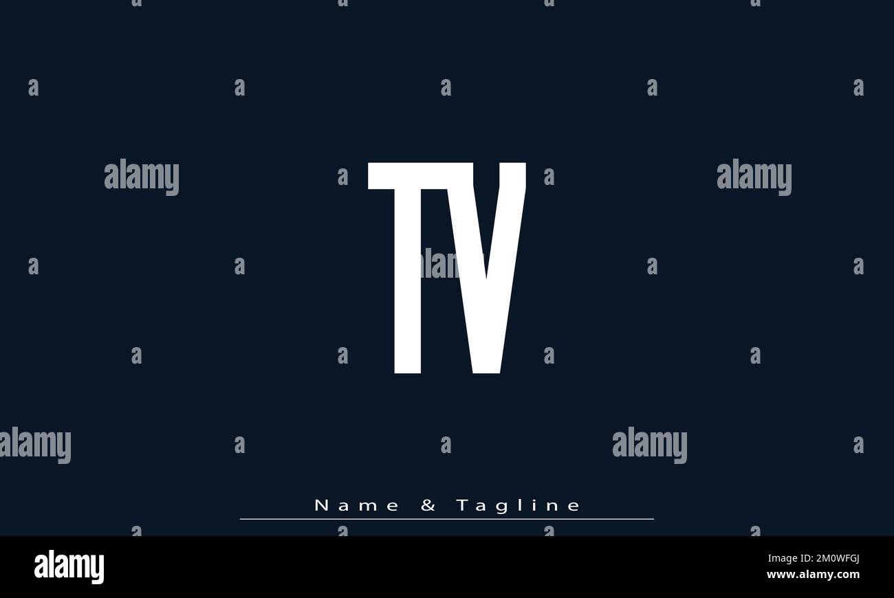 Lettere alfabetiche iniziali logo monogramma TV , VT Illustrazione Vettoriale