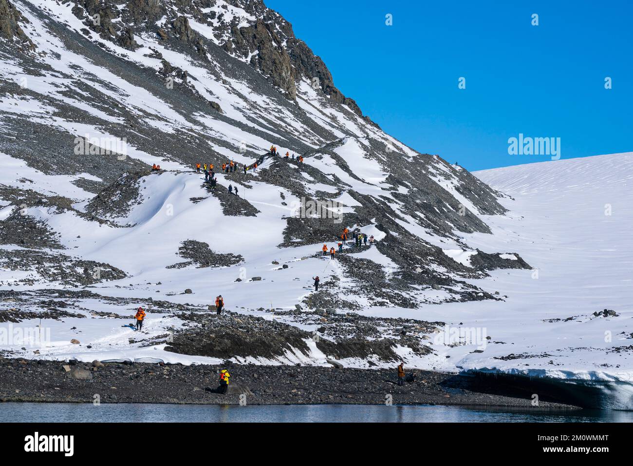 National Geographic Expeditions - Ponant ospiti escursioni a Larsen Inlet, Weddell Sea, Antartide. Foto Stock