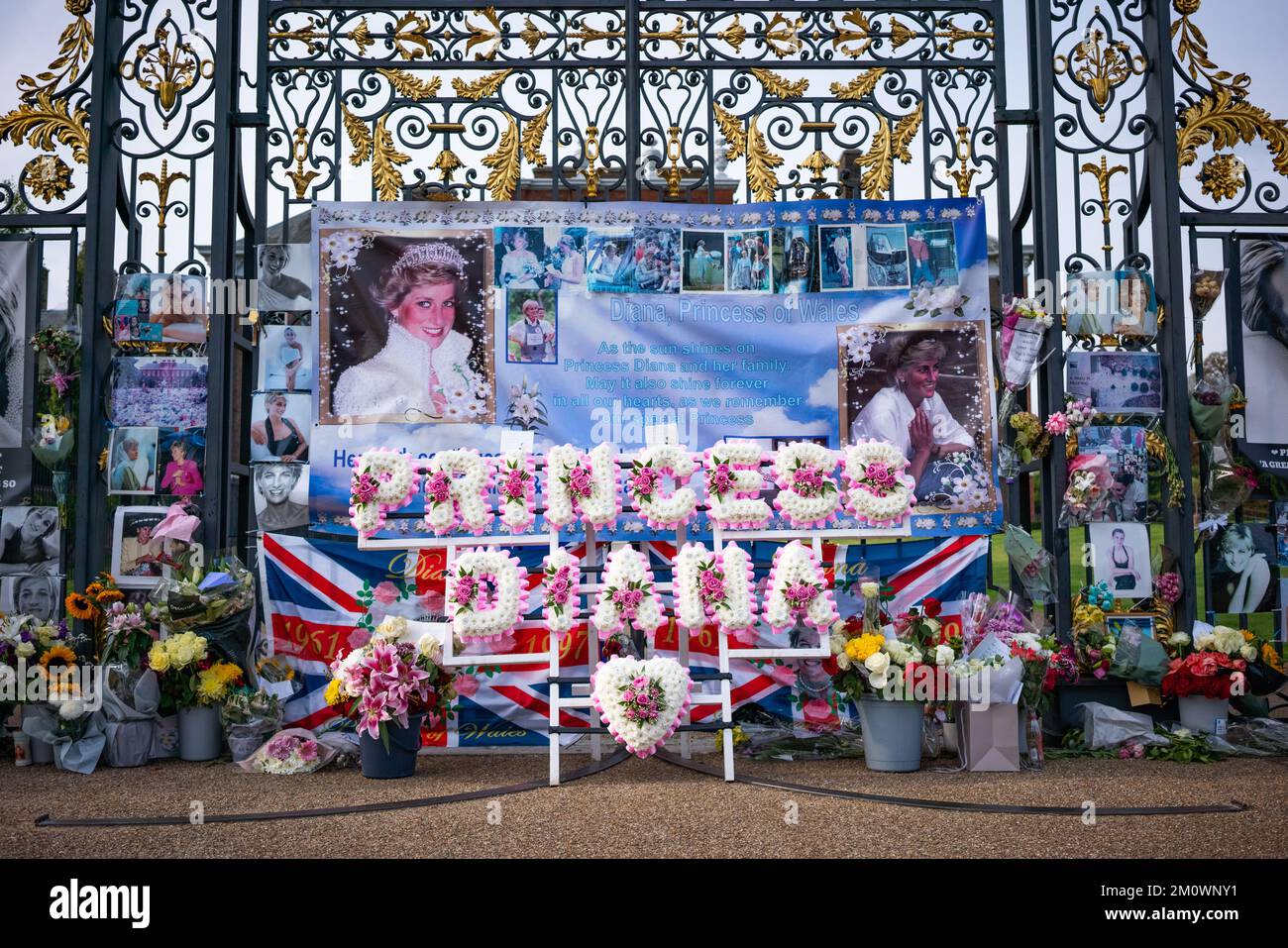 Princess Diana Memorial alle porte di Kensington Garden a Londra. Foto Stock