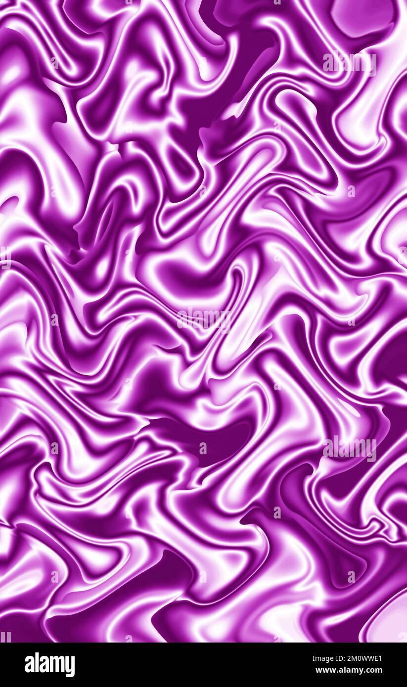 Illustrazione della sfumatura viola e bianco 3D tessuto satinato ondulato tessuto artistico Foto Stock