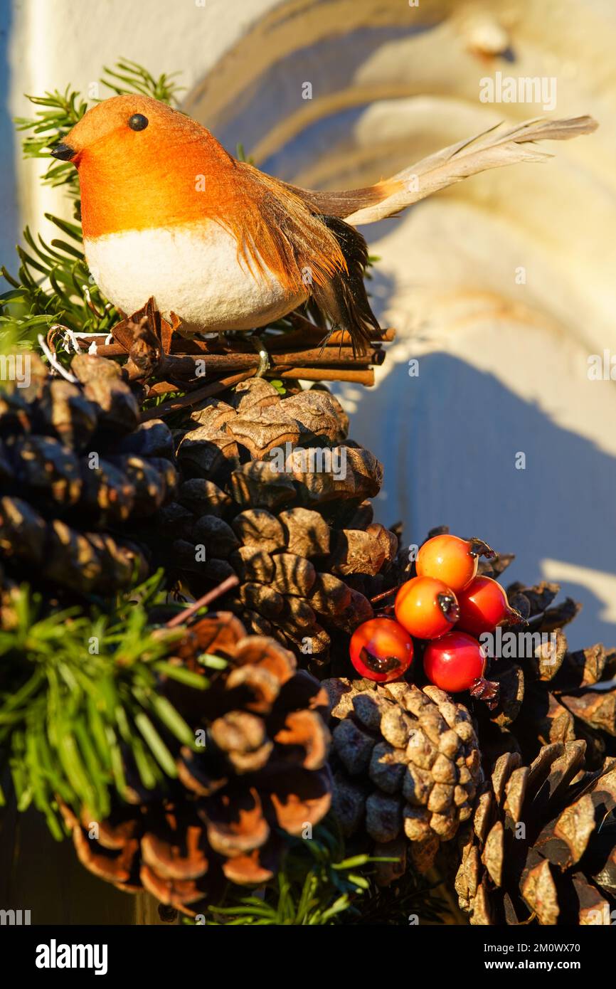 Natale fatto a mano, Wreath Foto Stock