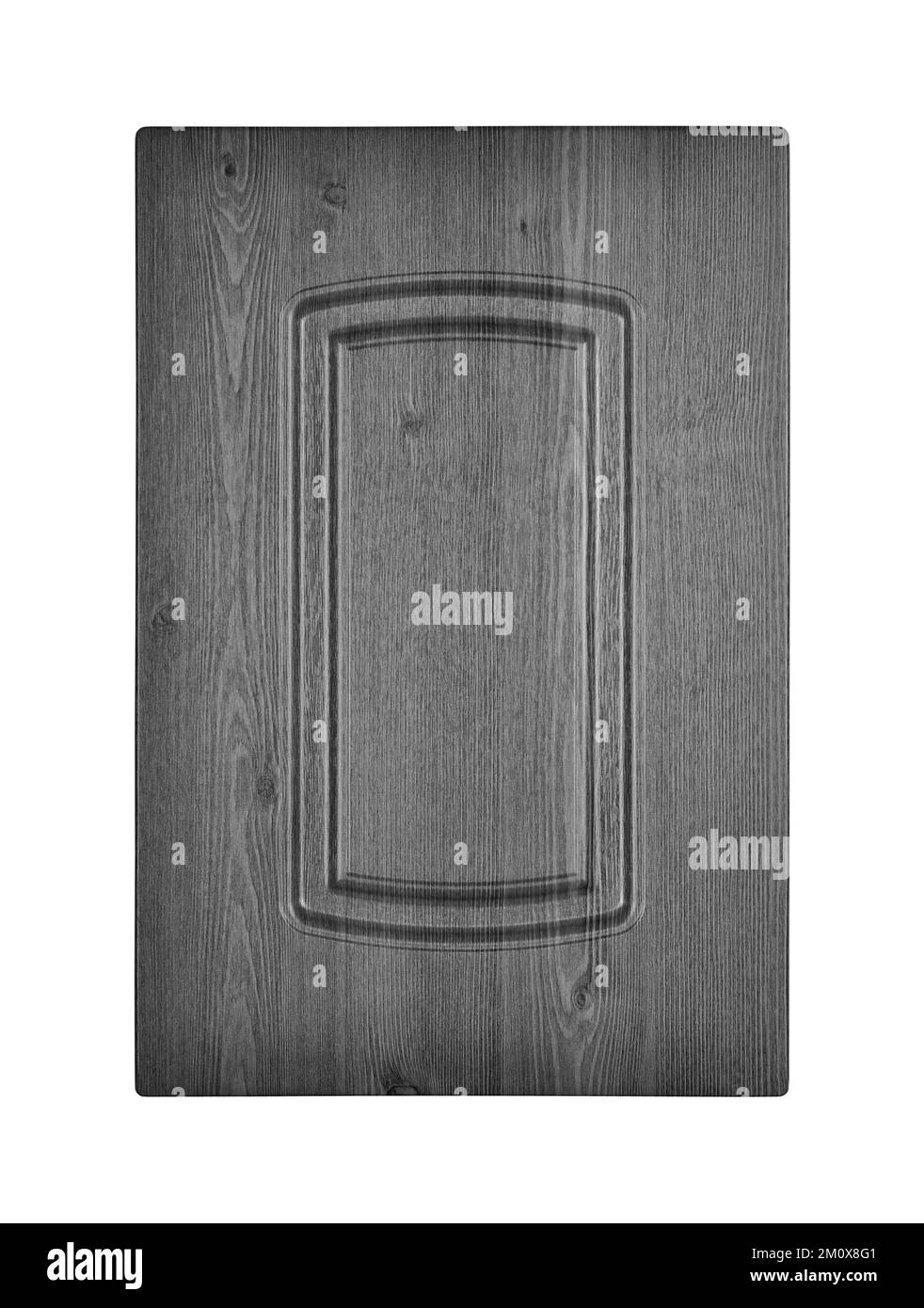 Porta decorativa in legno bianco nero armadio cucina isolato su sfondo bianco Foto Stock