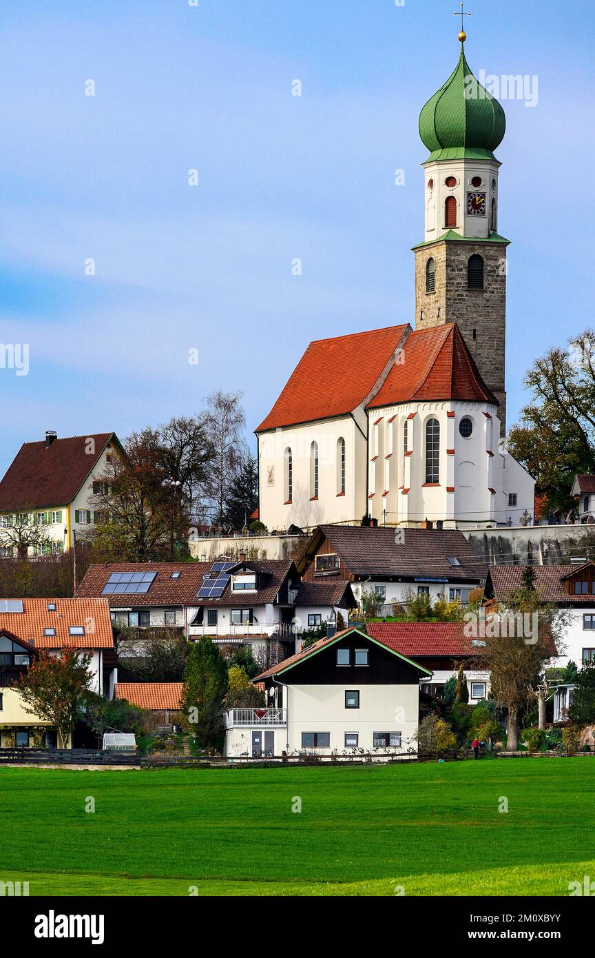 Chiesa di San George e Florian a Reicholzried, Allgäu, Baviera, Germania, Europa Foto Stock