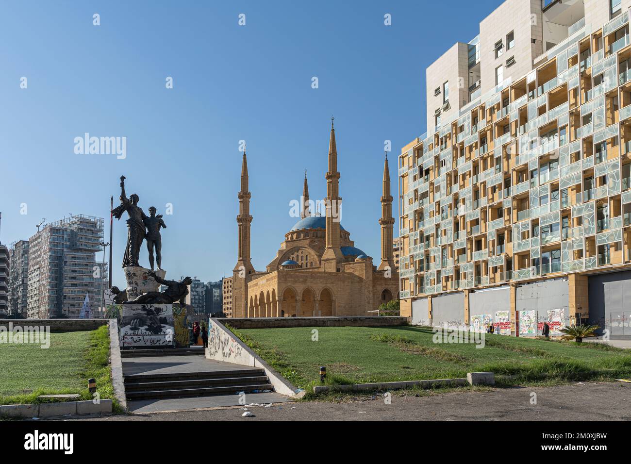 Piazza Martiri nel centro cittadino di Beirut, Libano Foto Stock