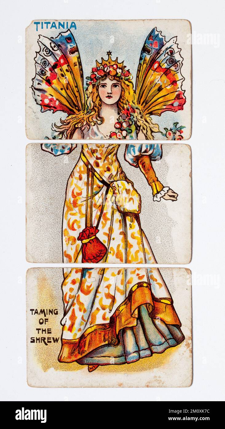 Illustrazione della carta da gioco Vintage Titania - da Shakespeares Taming of the Shrew Foto Stock