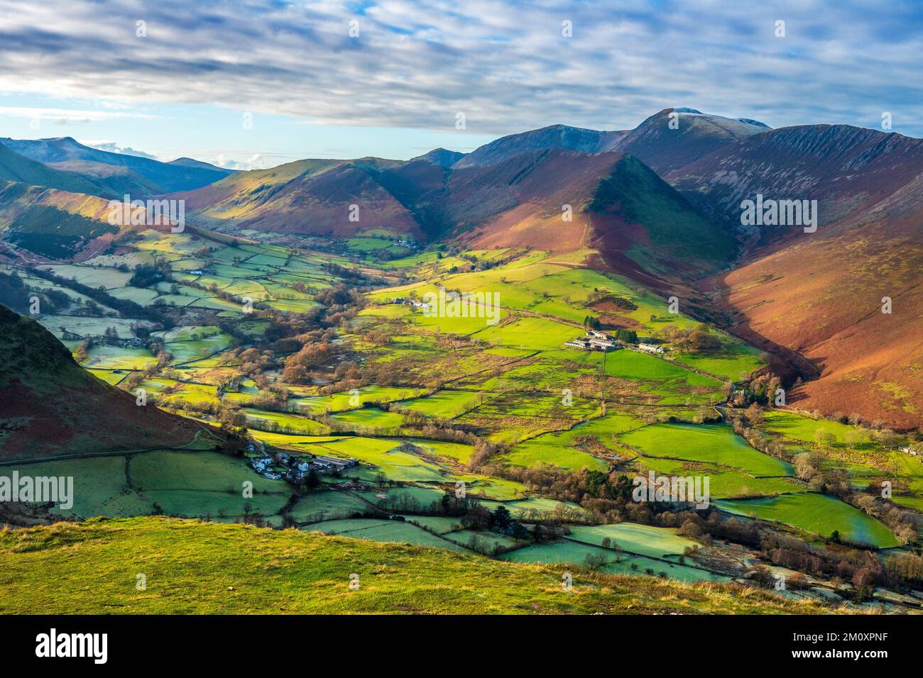 Le campane nord-occidentali del Lake District National Park sopra la Newlands Valley Foto Stock
