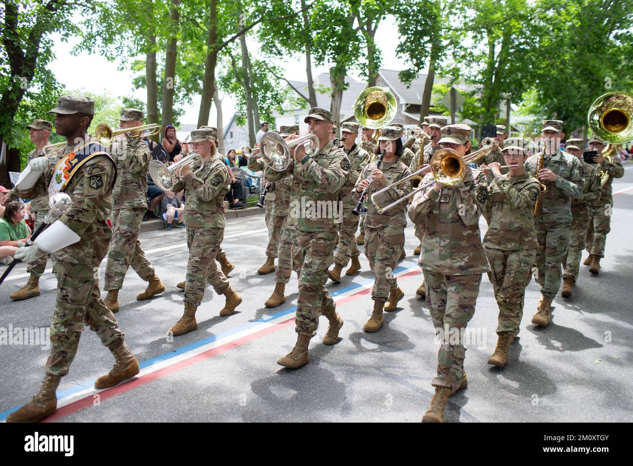 Scene della parata dei giorni di Gaspee a Warwick, Rhode Island negli Stati Uniti Foto Stock