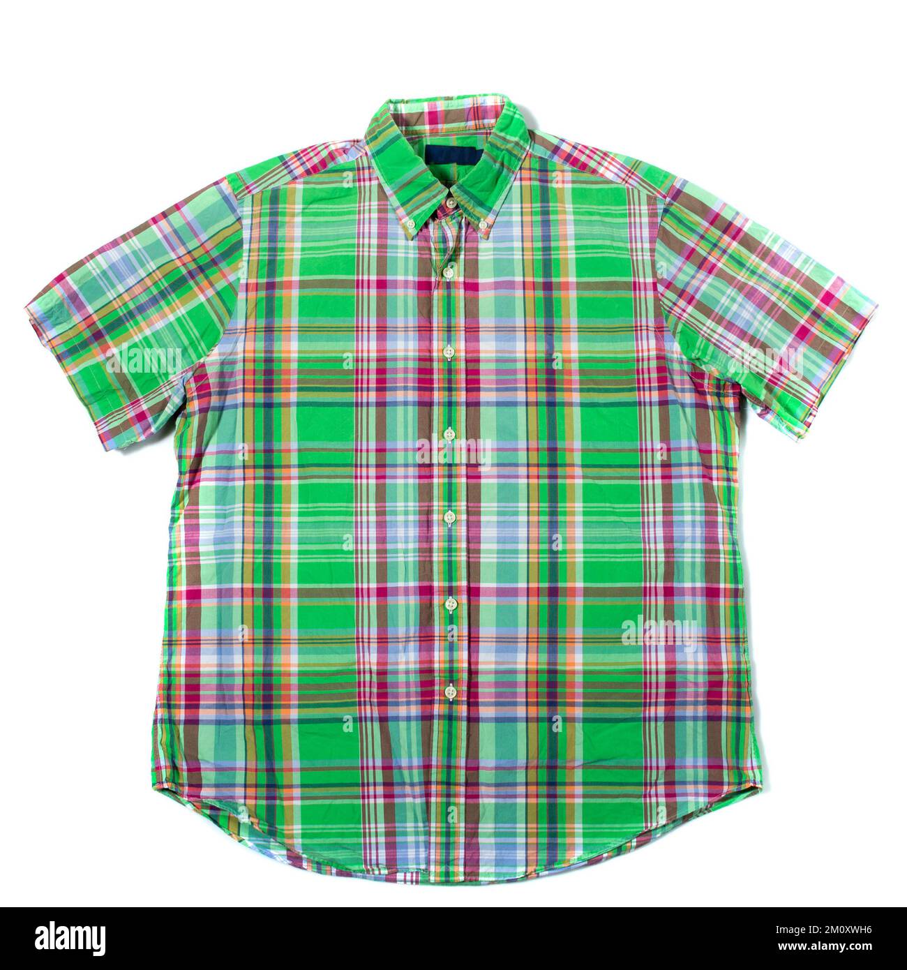Casual camicia da uomo a manica corta verde Foto Stock