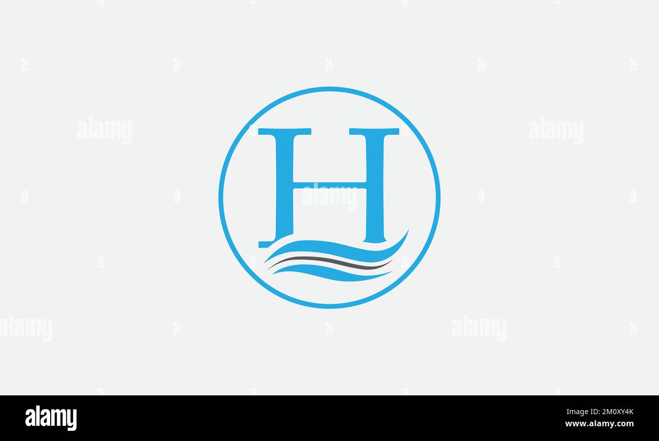 Lettere del logo dell'onda d'acqua vettore e lettera dell'icona del simbolo dell'onda d'acqua Illustrazione Vettoriale