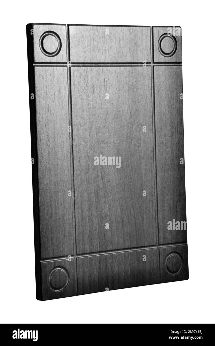 Porta decorativa in legno bianco nero armadio cucina isolato su sfondo bianco Foto Stock