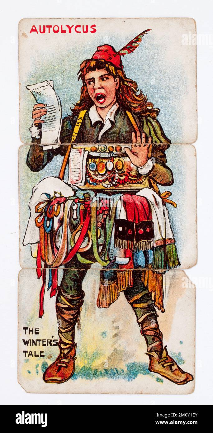 Vintage Playing Card Illustrazione di Shakespeares Autolycus dei Winters tale Foto Stock