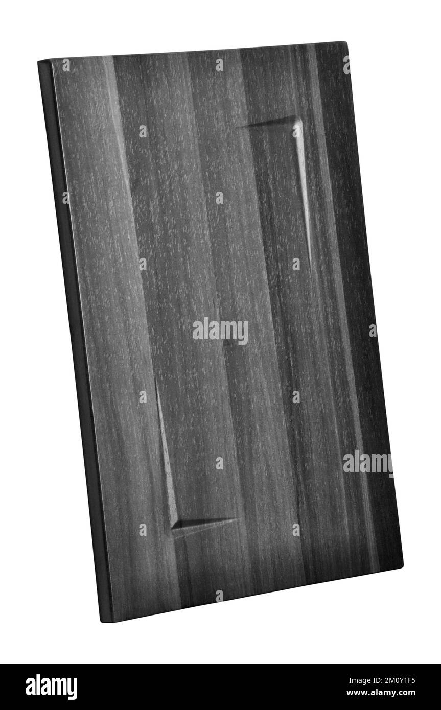 Porta decorativa in legno bianco nero armadio cucina isolato su sfondo bianco Foto Stock