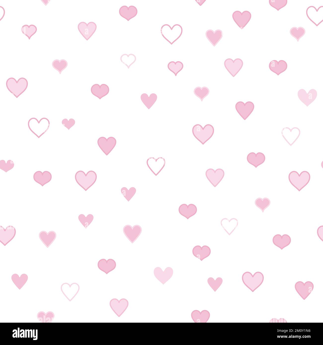 Motivo senza cuciture vettoriale cuori rosa Illustrazione Vettoriale