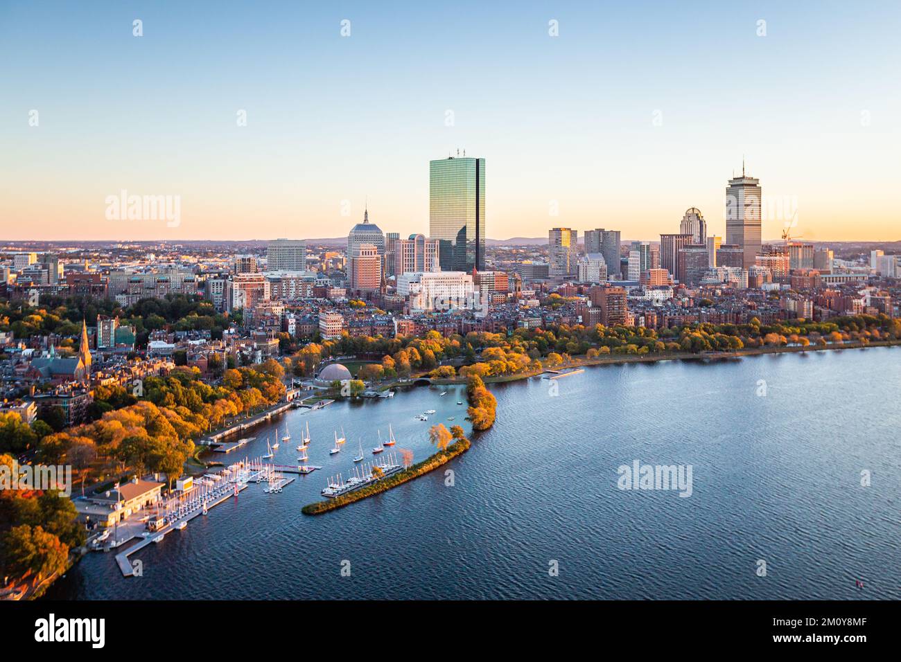 Boston, ma - Charles River Aerial Photography Downtown Foto Stock