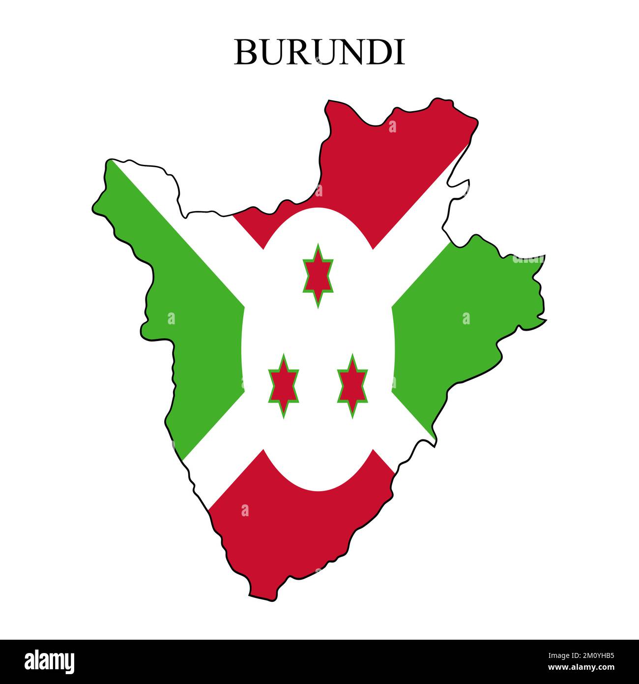 Illustrazione del vettore cartografico del Burundi. Economia globale. Paese famoso. Africa orientale. Africa. Illustrazione Vettoriale
