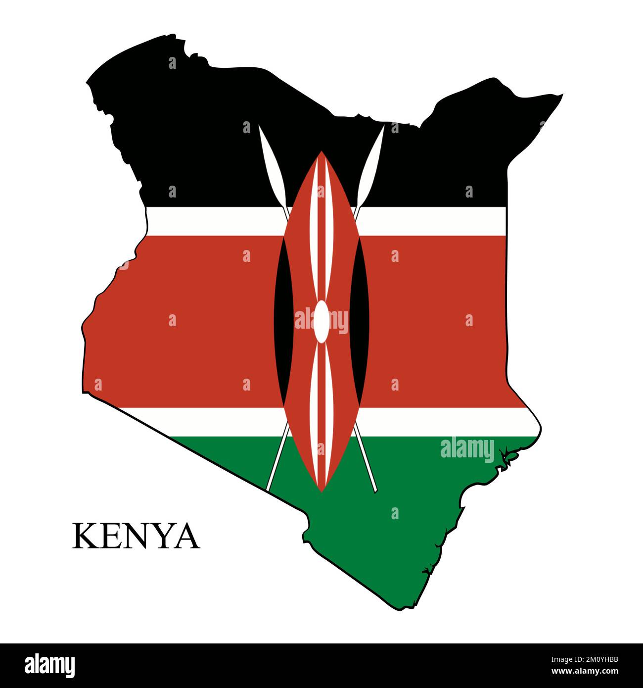 Illustrazione del vettore della mappa del Kenya. Economia globale. Paese famoso. Africa orientale. Africa. Illustrazione Vettoriale