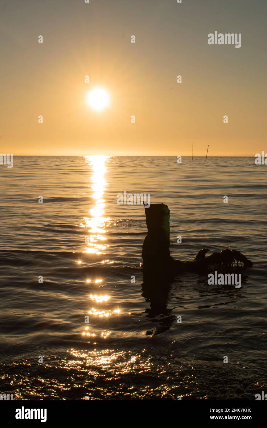 Domenica di sera sull'Oceano Pacifico Foto Stock