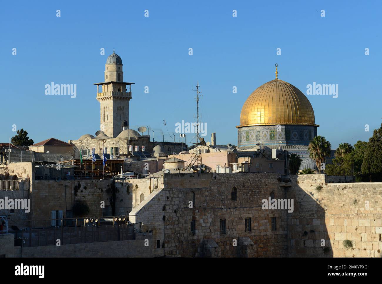 La bella Cupola della Roccia sulla cima del Monte del Tempio a Gerusalemme. Foto Stock