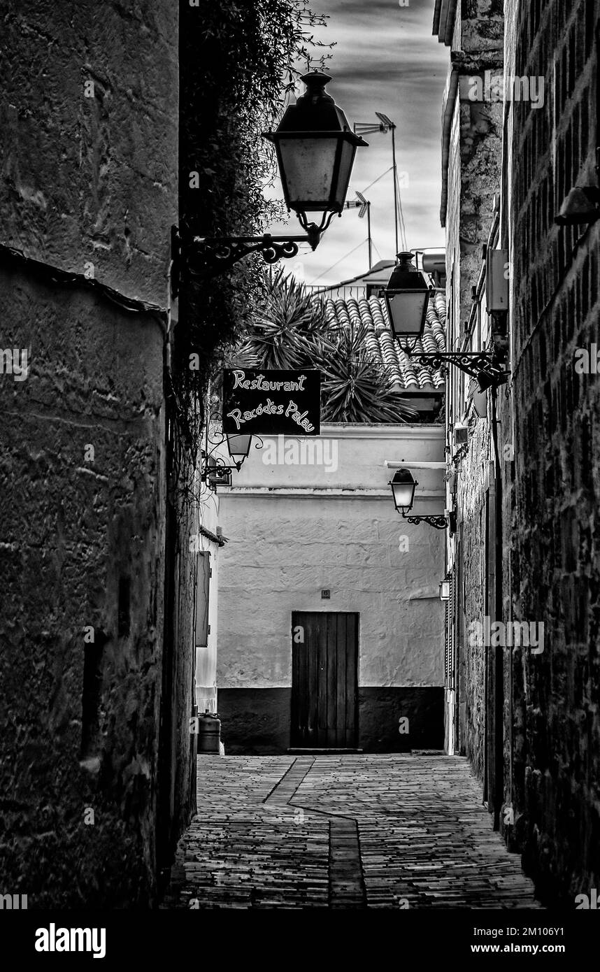 Ciutadella Street, Minorca, Isole Baleari, Spagna Foto Stock