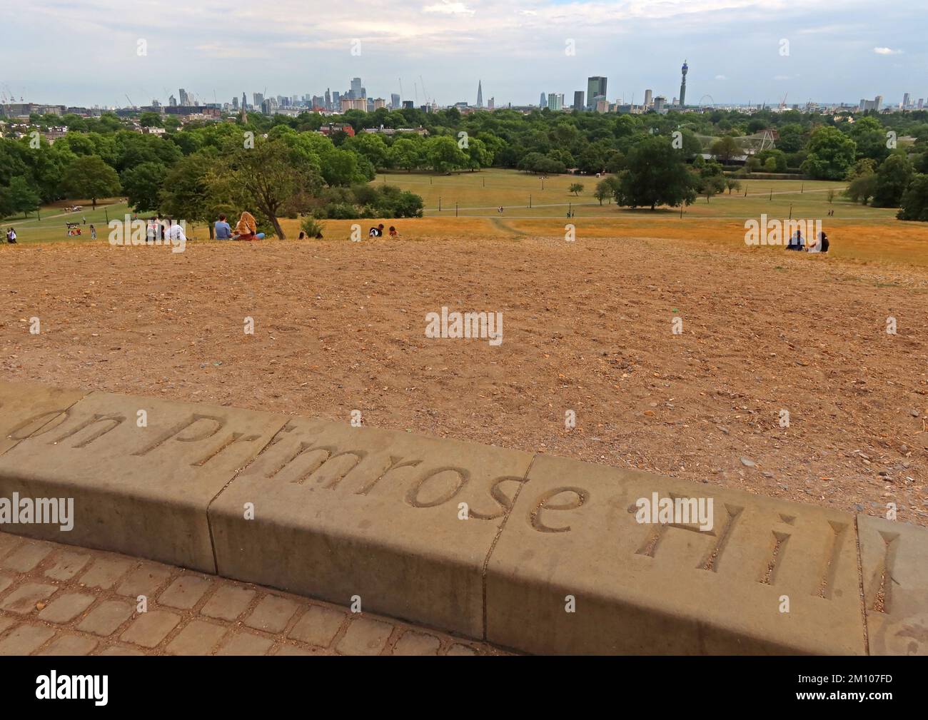 Su Primrose Hill , panorama , pano, of, Londra, Inghilterra, Regno Unito, da, ITS, 2nd, punto più alto, NW3 Foto Stock