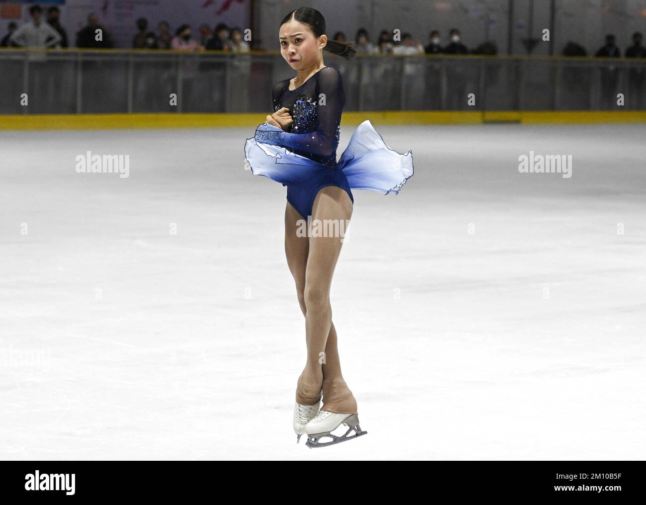 Giacarta, Indonesia. 9th Dec, 2022. Phattaratida Kaneshige of Thailand compete durante il Junior Women Free Skating del 2022° Trofeo asiatico Open Figure Skating a Jakarta, Indonesia, 9 dicembre 2022. Credit: Veri Sanovri/Xinhua/Alamy Live News Foto Stock