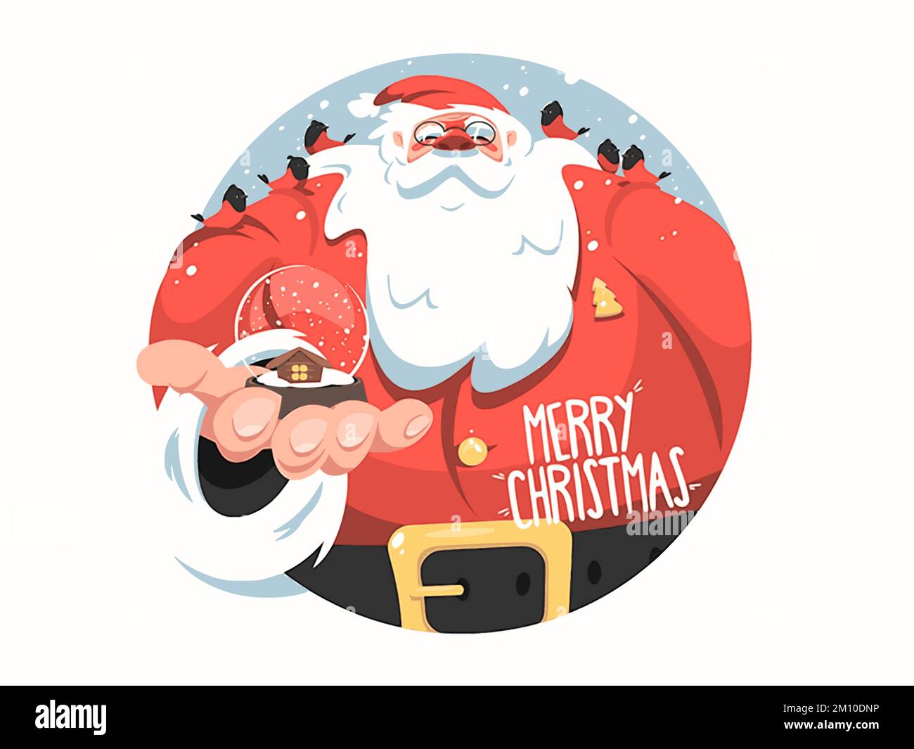 Divertente Babbo Natale Merry albero di Natale felice anno nuovo Celebrazione regalo Natale cartolina Natale Website Illustrazione Foto Stock