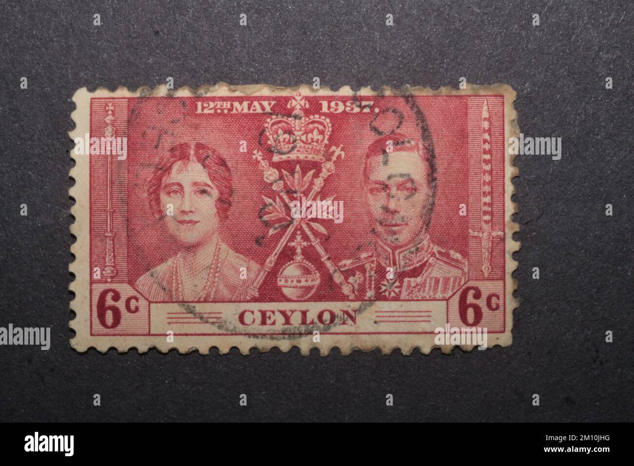 Re Giorgio VI (1936-1948) Ceylon francobolli Foto Stock