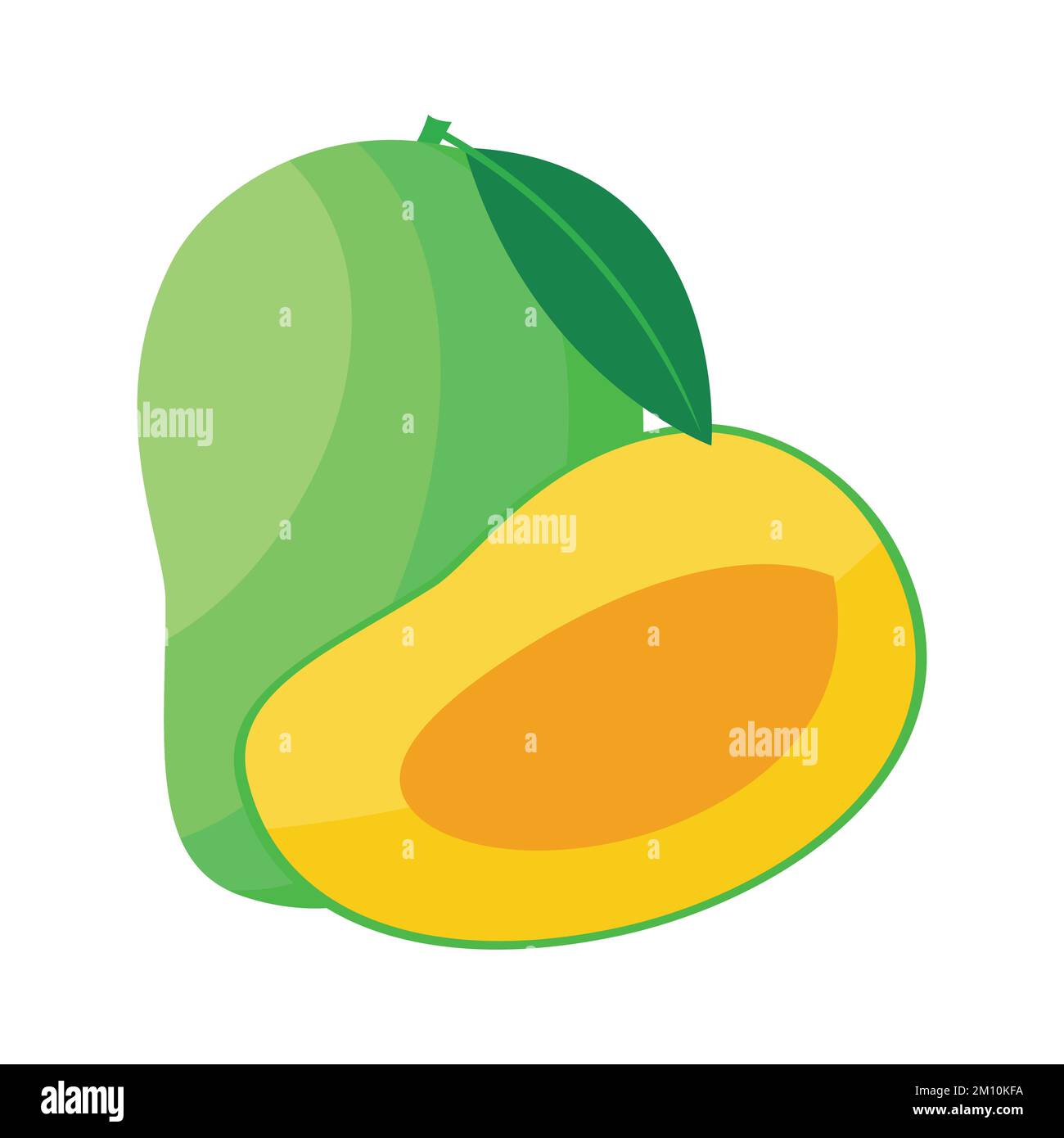 Illustrazione vettoriale con clip d'arte di design piatto Mango isolata su sfondo bianco Illustrazione Vettoriale