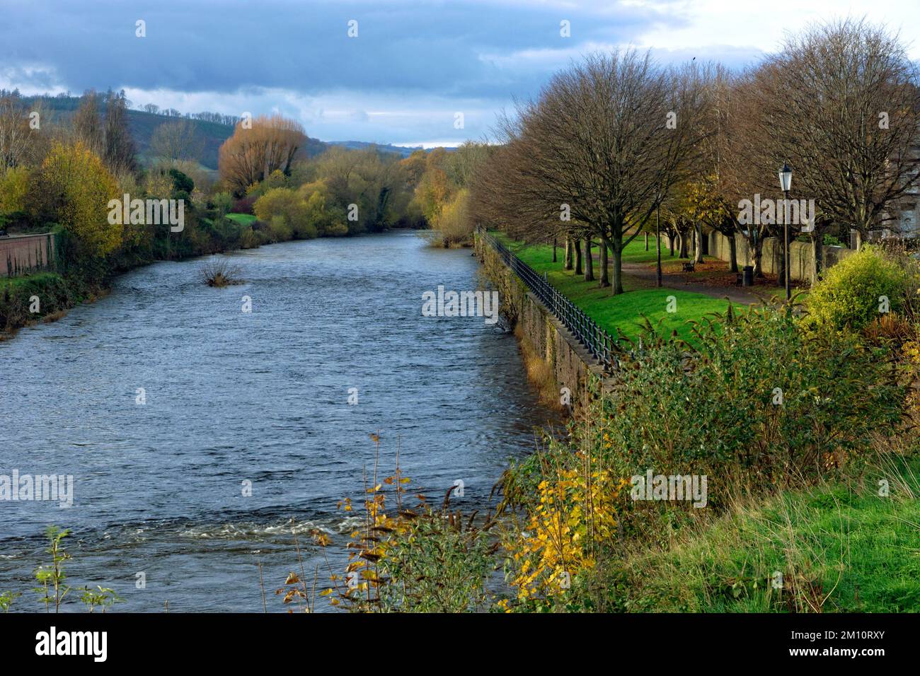 Fiume Usk, Brecon, Powys, Galles. Foto Stock