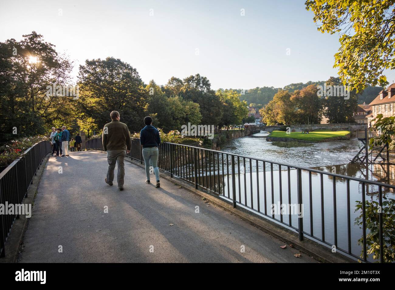 Fiume Kocher, Schwäbish Hall. Piccola città in Germania Foto Stock