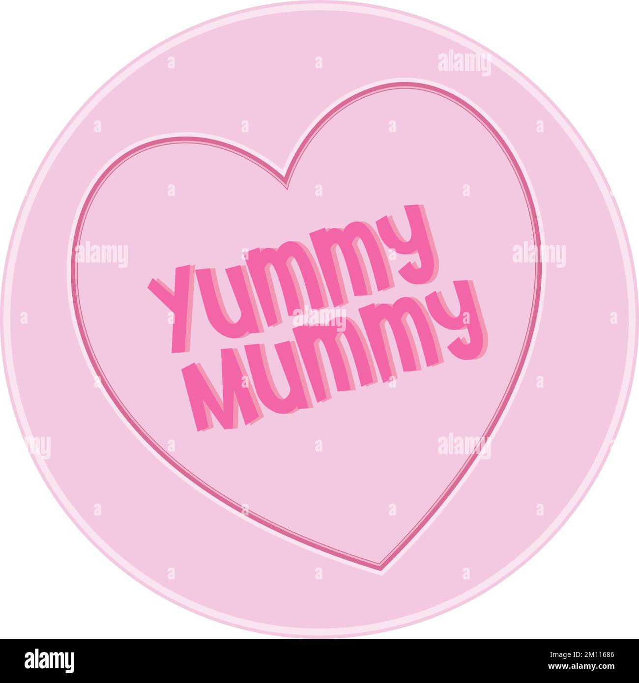 Amore cuore dolce Candy - Yummy Mummy messaggio vettore Illustrazione Illustrazione Vettoriale