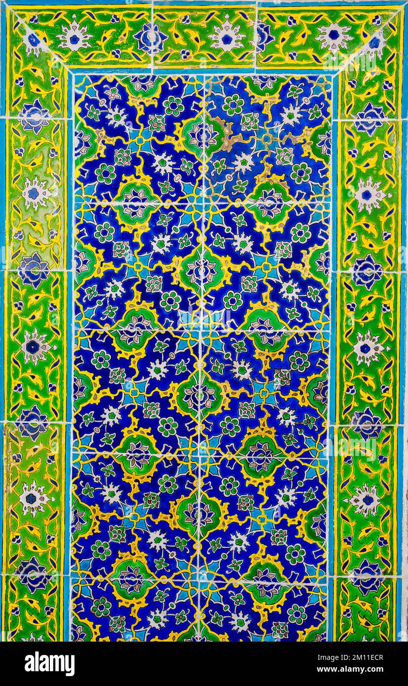 Colorate piastrelle ottomane nel Palazzo Topkapi, Istanbul. Foto Stock